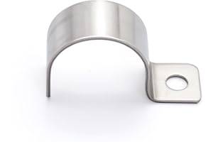 MgcTolBox Attache de Fixation Pour Tube en U - Collier Pour Tubes et Câbles Ø 25 mm - Acier Inoxydable - Patte Latérale | Lot de 20 Pcs