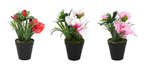 Mini Kunstpflanze im Topf 3Stk. gemischt