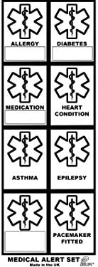 Medical Alert Sticker Set for GLO TAG