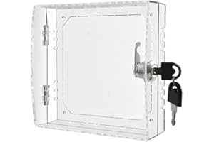 BABOMINIMER Boîtier de thermostat avec 2 clés, couvercle de protection transparent pour thermostat en acrylique, boîtier de protection mural en acrylique