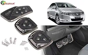 Selifaur - 3 Pcs Black Non-Slip Manual Car Pedals kit Pad Covers Set for Honda City