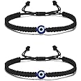 SUSVIJ Evil Eye Bracelets Good Luck Bracelet Adjustable String Amulet for Women Men Teen Boys Girls (Set of 2)