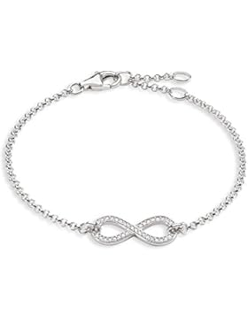 Thomas Sabo Damen-Armband Glam & Soul Unendlichkeit 925 Sterling Silber weiß Länge von 16.5 bis 19.5 cm A1310-...