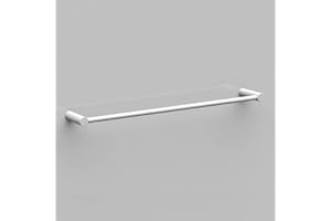 Kon-fort Home Toallero Blanco Mate de Pared 40 cm – Acero Inoxidable AISI 304, Montaje con Tornillos, Diseño Minimalista sin Rosetas Visibles, Fabricado en Europa