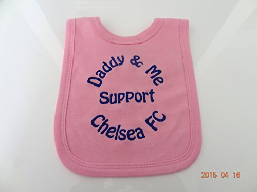PERSONALISED CHELSEA FC BIB - ONE FOR THE GIRLS - DADDY & ME SUPPORT CHELSEA FC - BEAUTIFULLY EMBROIDERED - NAME CAN BE CHANGED