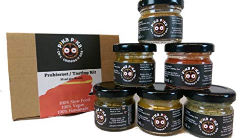 "Kit de pruebas" - 6 salsas Pika Pika (diversos niveles de Picor) / Ideal para regalo