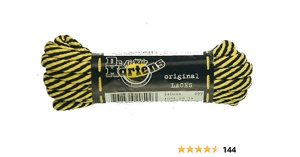 Dr Martens 140cm x 5mm Round Gold \u0026 Black Thin Spirals Boot Laces:  Amazon.co.uk: Shoes \u0026 Bags