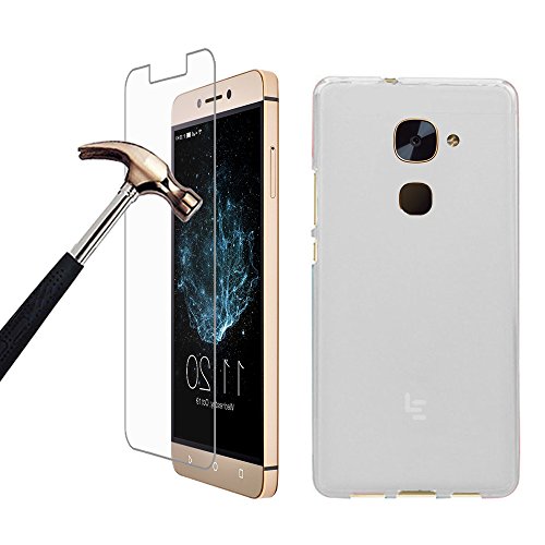 LeEco Le S3 Funda   Protector De Pantalla  Gzerma Funda Case Cover Silicona Premium  flexible  amortigua golpes  Carcasa Y PET Protector De Pantalla  Anti-ara  azos   Sin Burbujas  Para LeEco Le S3  5 5 Pulgadas  - Blanco