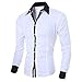 Produktbild Herren Hemd DAY.LIN Mode Persönlichkeit Männer Casual Schlank Langarm-Shirt Top Bluse Herren Slim Langarm-Shirt (Weiß, M=EUS)