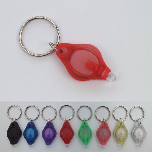 Pack of 5x Mini Bright White LED Keyring Torch (Red)