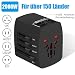 Produktbild Reiseadapter, 2000W Universal reiseadapter, Travel Adapter mit 4 Quick Charge USB 3.0 Anschluss, Weltadapter für UK, EU, AU, US, über 150 Ländern (Schwarz)