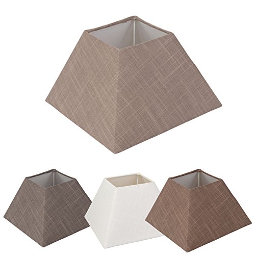 Lampenschirm Vintage Eckig Shabby Chic Landhaus Stoff Textil Dekoration Neu (Braun)