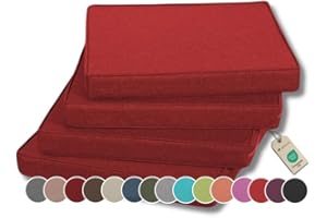 gutekissen Coussin de Chaise Coussin d'assise pour chaises/bancs pour la Maison et Le Jardin Coussin de Jardin Coussin d'assise Plusieurs Couleurs FK5 (50x50, Rouge, 4)