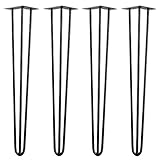 Markenprodukt von Zelsius Zelsius Tischbeine, Hairpin Legs, Tischgestell, 4er Set Tischkufen, Haarnadelbeine, Stahl Hairpins für Do-It-Yourself Esstisch und Arbeitstisch, Länge: 71 cm (Schwarz)
