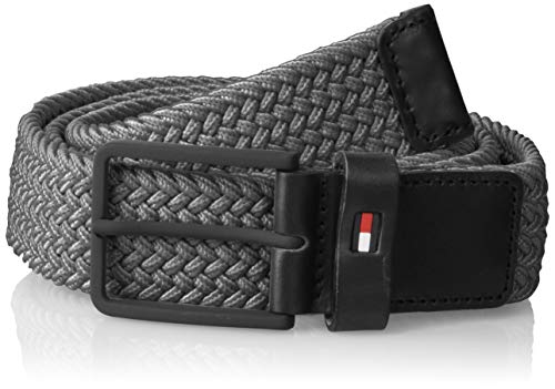Tommy Hilfiger Men's Solid Modern Elastic Belt 3.5 Belt, Grey (Magnet 054), 46 (Manufacturer size: 1