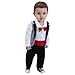 ZOEREA Newborn Infant Toddler Baby Boys Tuxedo Long Sleeved Cotton Gentleman Onesie Romper Jumpsuit with Bowknot Wedding Suit Black 3-18 Months
