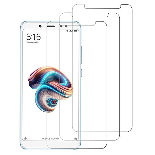 Peloo Protector de Pantalla para Xiaomi Redmi Note 5/Xiaomi Redmi Note 5 Pro [3 Unidades] Cristal Templado para Xiaomi Redmi Note 5/Xiaomi Redmi Note 5 Pro 9H Dureza Alta Definicion[Fácil de Aplicar]