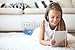Produktbild Alu-Dibond-Bild 120 x 80 cm: "Pre teen girl with tablet pc", Bild auf Alu-Dibond