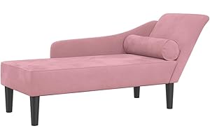 VIDAXL Chaise longue avec coussins rose velours