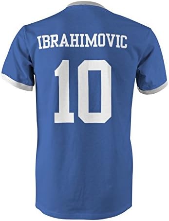 Zlatan Ibrahimovic 10 Sweden Country Ringer T-Shirt Royal/White - Medium