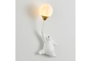 Klobvtt Lampada da parete a forma di orso cartone animato lampada da parete a palloncino lampada da parete per camera dei bambini apparecchio di illuminazione per montaggio a parete fata G9 applique c