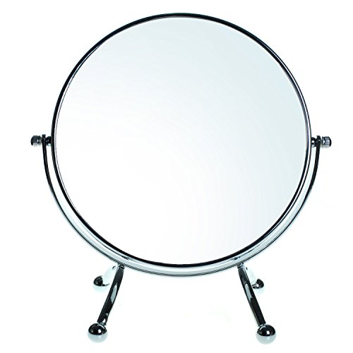 HIMRY® Kosmetik Spiegel 8 inch, 360° drehbar, 5X Vergrößerung. 2 Spiegel: normal und 5 – fach Vergrößerung, Designed Kosmetikspiegel, 19 cm ø, verchromt, KXD3118-5x - 8