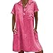 Produktbild Damen Sommerkleid Frauen Dress Elegant Kurzarm Strandkleider Einfarbig Loose Beachwear Strandkleid Sommer Kleid Lässig Große Groß Kleider Womens Locker Sommerkleid Einfach Dress