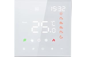 Irfora Inteligentny termostat 3 A, cyfrowy programowalny wyświetlacz LCD, ekran dotykowy, ogrzewanie podłogowe, regulator temperatury, cyfrowy inteligentny termostat ścienny do podgrzewania wody