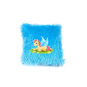 REGALOCASILA Cute Baby Unicorn Printed Fur Cushion Birthday Gift for Kids Room Home D?cor Bedroom Sofa Pillow 8 x 8 Inches