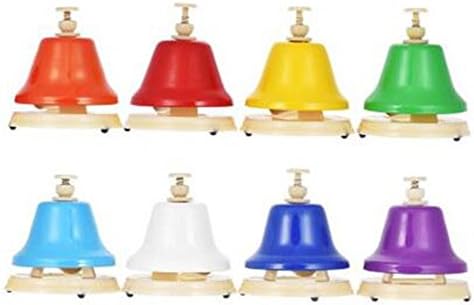 Uvipu Diatonic kids Children Small 8 Note Hand Held Bell Musical Instrument Music Hand Bells Set for Adults Seniors