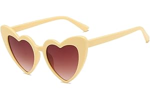 Aiweijia Lunettes de soleil coeur Femmes hippie lunettes filles accessoires uv400 protection Noël Fun Party lunettes