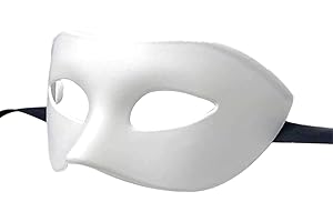 LECMACY Man Face Masquerade Mask for Venetian Greek Roman Party Mardi Gras Mask Design Mythological Greek Style, Fit for Halloween Christmas Mardi Gras Party (White)