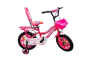 Speedbird 14-T Robust Double Seat Kids Bicycle for Girl - Age Group 3-6 Year 90% Assemble (Pink) (Pink, Flora)