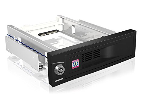 Icy Box IB-168SK-B Wechselrahmen für 1x 3,5″ (8,9 cm) SATA Festplatte für 1x 5,25″ Schacht, trägerlos, SATA III, Schloss, schwarz - 3