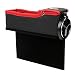 Produktbild CHIRORO Multifunktion PU Leder Autositz Seiten Schlitz Taschen Universal Auto Catcher Organizer mit Münzfach und Getränkehalter für Auto füllt Lücken Zwischen den Sitzen,Links,Schwarz Rot