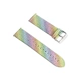 Altsommer Multi Farben Armband für Fitbit Versa Einfarbig Leder Uhrenarmbänder mit Bunter Muster Pailletten Edelstahl Gürtelschnalle Armband Edelstahlschließe für Damen Herren (B)