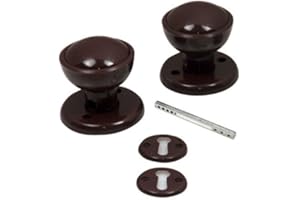 DISCOUNT HARDWARE UK Brown Plastic Rim Mortice Door Knob Set