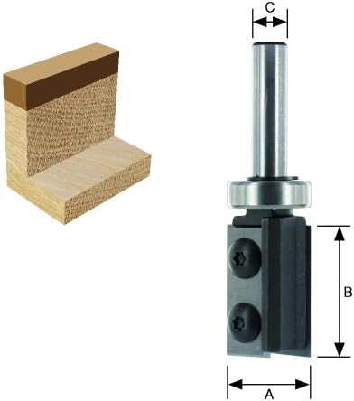 ENT 20325 Reversible Knive Trimming Cutter Carbid (TC), Shank (S) 12 mm, Diameter (D) 19 mm, NL 50 mm, SL 40 mm, GL 100 mm, with Ball Bearing