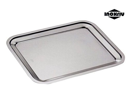 Inoxriv S.P.A 162350 Vassoio Bar Inox Rett.Dribling Cm25, Mix
