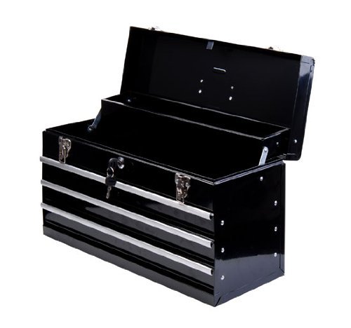 Homcom® Werkzeugkasten Werkzeugkoffer Werkzeugkiste Metall 540x290x220mm schwarz - 4