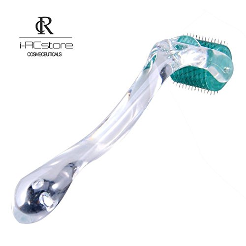 RC 1.0mm Titanium Micro-needle Roller System Derma 540 Needles Roller for Skin Care/ Therapy/ Treatment/ Rejuvenation - Transparent Handle & Blue Roller