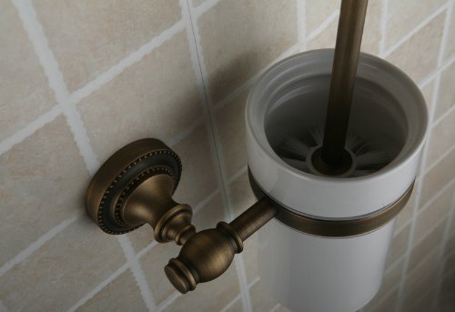 Hiendure ®Toilettenbürstenständer WC-Bürstenhalter Rollenhalter WC-Garnitur Klobürste Klobürstenhalter Glas Bürste Standfuß - 2