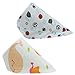 Set Of 2 Baby Cute Bandana Drool Bibs Unisex Cotton ( Ball & Whale )