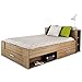 Produktbild Funktionsbett 140*200 cm grau sonoma Eiche inkl. 3 Bettschubkästen + Regal (Koptteil) Kinderbett Jugendbett Jugendliege Bettliege Bett