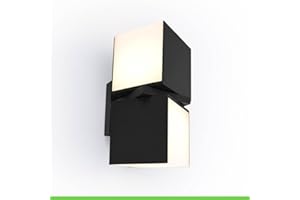 LUTEC Lampa ścienna LED Cuba, lampa ścienna z odlewu aluminiowego w kolorze antracytowym/białym, 23 W, 1000 lumenów, barwa światła 3000 K, regulowana lampa ścienna z efektem świetlnym, na