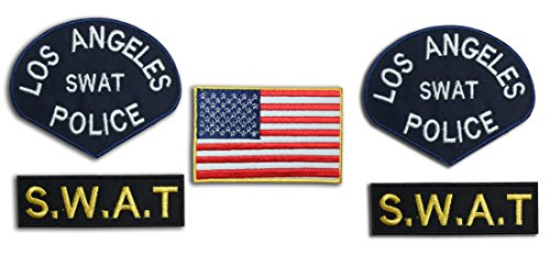 Parche para planchar de policía de Los Ángeles, California, SWAT, para disfraz/Airsoft, Set de 5 placas por Onekool