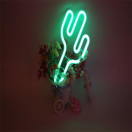 YROAR Creative LED Cactus Fairy Led Neon Night Lights Wall Lamp Battery / USB Power For Bar Home Christmas Party Holiday Decorations,USB Wire Powered