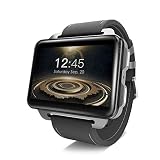 CCYOO LEM4 Pro Android Smart Uhr Telefon Unterstützung GPS Sim Karte MP4 Bluetooth Wifi Smartwatch Abendessen Große Bildschirm Batterie 1 GB + 16 GB,Black