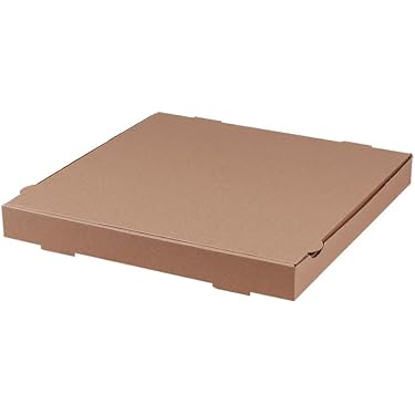 BAMI BIO Pizzakartons 28x28 Cm – 100 Stück, Braun, Neutral, Stabil – Für Pizzeria, Imbiss & Lieferdienst