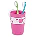 Produktbild mDesign Zahnputzbecher – Design Zahnputzbecher mit Sauggriff aus PVC – Zahnbürstenhalter in schönem Pink